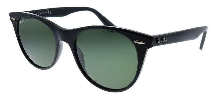 Ray-Ban Wayfarer II RB 2185 901/31 Wayfarer Plastic Black Sunglasses with Green Lens
