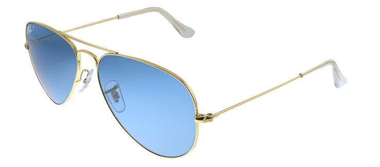Ray-Ban RB 3025 9196S2 Aviator Metal Gold Sunglasses with Blue Polarized Lens