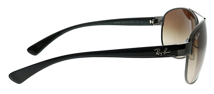 Ray-Ban RB 3386 004/13 Aviator Metal Gunmetal Sunglasses with Brown Gradient Lens