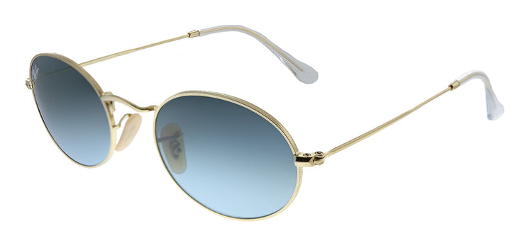 Ray-Ban RB 3547 001/3M Oval Metal Gold Sunglasses with Blue Gradient Lens