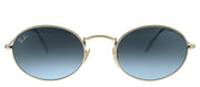Ray-Ban RB 3547 001/3M Oval Metal Gold Sunglasses with Blue Gradient Lens