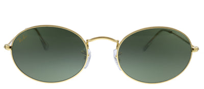 Ray-Ban RB 3547 919631 Oval Metal Gold Sunglasses with Green Lens