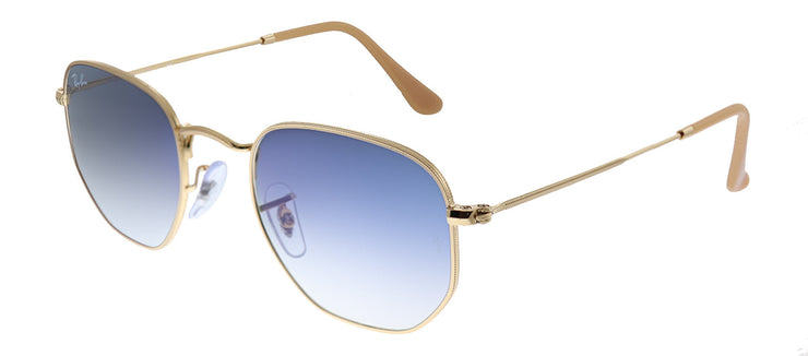 Ray-Ban RB 3548 001/3F Geometric Metal Gold Sunglasses with Blue Gradient Lens