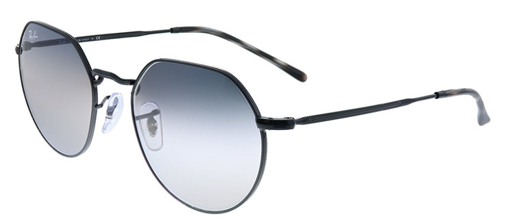 Ray-Ban Jack RB 3565 002/GE Geometric Metal Black Sunglasses with Pink Gradient Lens