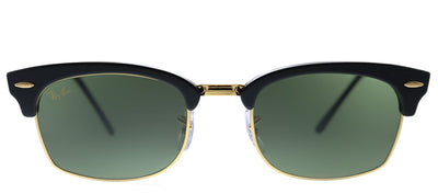 Ray-Ban Clubmaster Square RB 3916 130331 Rectangle Plastic Black Sunglasses with Green Lens