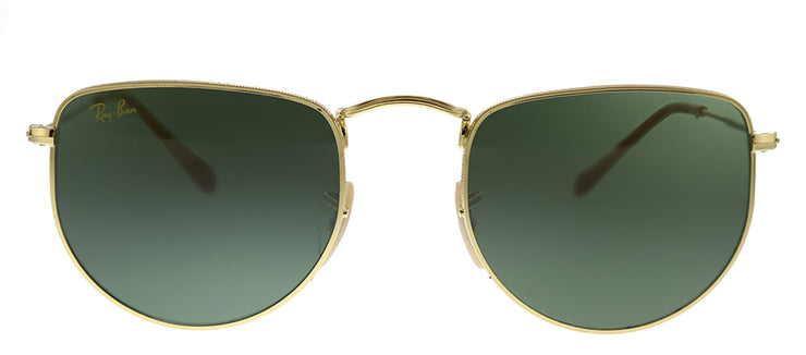 Ray-Ban ELON RB 3958 919631 Geometric Metal Gold Sunglasses with Green Lens