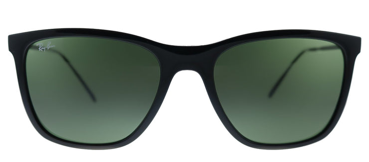 Ray-Ban RB 4344 601/31 Square Plastic Black Sunglasses with Green Lens