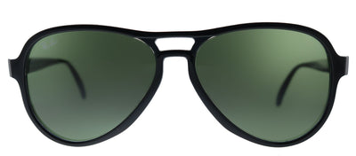 Ray-Ban RB 4355 654531 Aviator Plastic Black Sunglasses with Green Lens