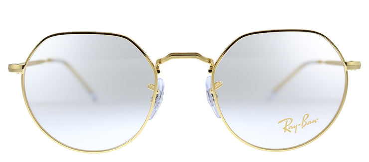 Ray-Ban Jack RX 6465 3086 Geometric Metal Legend Gold Eyeglasses with Demo Lens
