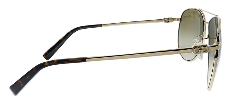 Salvatore Ferragamo SF 157S 717 Aviator Metal Gold Sunglasses with Grey Gradient Lens