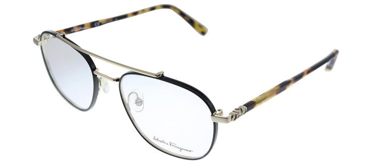 Salvatore Ferragamo SF 2183 733 Aviator Metal Black Eyeglasses with Demo Lens