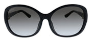 Salvatore Ferragamo SF 744SLA 001 Oval Plastic Black Sunglasses with Grey Gradient Lens