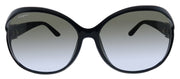 Salvatore Ferragamo SF 770SA 001 Oval Plastic Black Sunglasses with Grey Gradient Lens