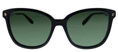 Salvatore Ferragamo SF 815S 001 Square Plastic Black Sunglasses with Green Lens