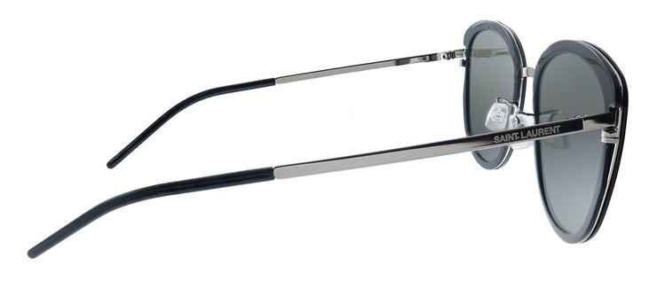 Saint Laurent SLIM SL 377/K 001 Cat-Eye Metal Silver Sunglasses with Grey Lens