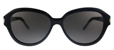 Saint Laurent SL 400 001 Oval Acetate Black Sunglasses with Black Lens