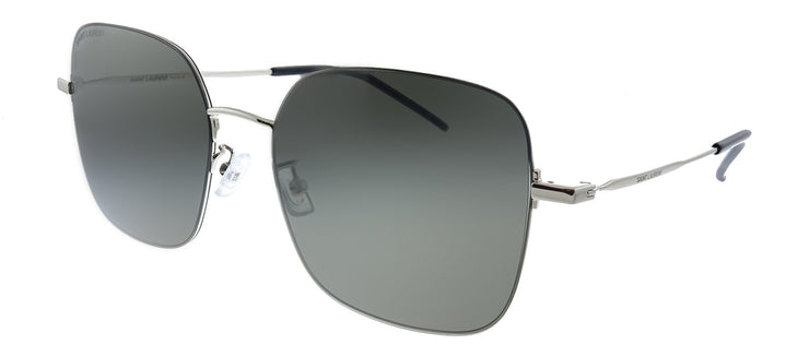 Saint Laurent WIRE SL 410 004 Square Metal Silver Sunglasses with Grey Lens