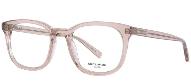 Saint Laurent SL 459O 4 Square Plastic Brown Eyeglasses with Logo Stamped Demo Lenses
