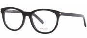 Saint Laurent SL 471O 1 Round Plastic Black Eyeglasses with Logo Stamped Demo Lenses