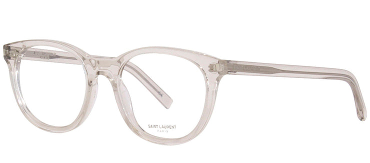 Saint Laurent SL 471O 4 Round Plastic Beige Eyeglasses with Logo Stamped Demo Lenses