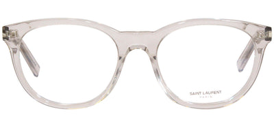 Saint Laurent SL 471O 4 Round Plastic Beige Eyeglasses with Logo Stamped Demo Lenses