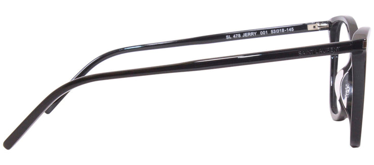 Saint Laurent JERRY SL 478O 1 Cat-Eye Plastic Black Eyeglasses with Logo Stamped Demo Lenses