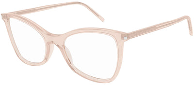 Saint Laurent JERRY SL 478O 4 Cat-Eye Plastic Nude Eyeglasses with Logo Stamped Demo Lenses