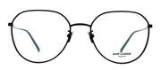 Saint Laurent SL 484O 1 Geometric Metal Black Eyeglasses with Logo Stamped Demo Lenses
