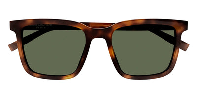 Saint Laurent SL 500S 3 Square Plastic Havana Sunglasses with Green Lens