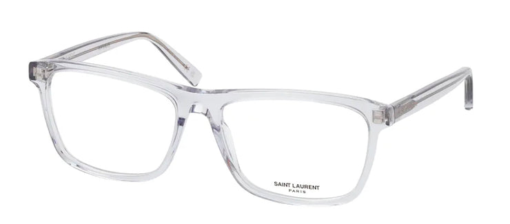 Saint Laurent SL 505O 004 Square Plastic Grey Eyeglasses with Logo Stamped Demo Lenses