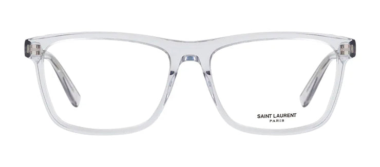 Saint Laurent SL 505O 004 Square Plastic Grey Eyeglasses with Logo Stamped Demo Lenses