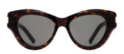 Saint Laurent SL 506S 2 Cat-Eye Plastic Havana Sunglasses with Grey Lens