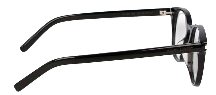 Saint Laurent SL 523O 4 Round Plastic Black Eyeglasses with Logo Stamped Demo Lenses