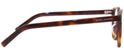 Saint Laurent SL 523O 5 Round Plastic Havana Eyeglasses with Logo Stamped Demo Lenses