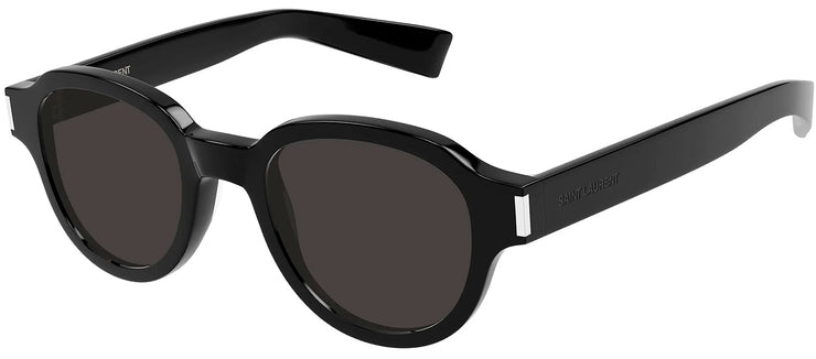 Saint Laurent SL 546S 001 Round Plastic Black Sunglasses with Grey Lens