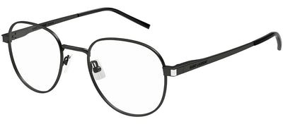 Saint Laurent SL 555 OPT 001 Round Metal Black Eyeglasses with Clear Lens