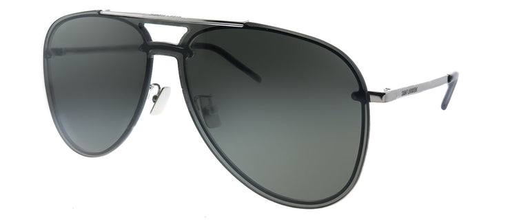 Saint Laurent MASK SL CLASSIC11 001 Aviator Metal Silver Sunglasses with Grey Lens