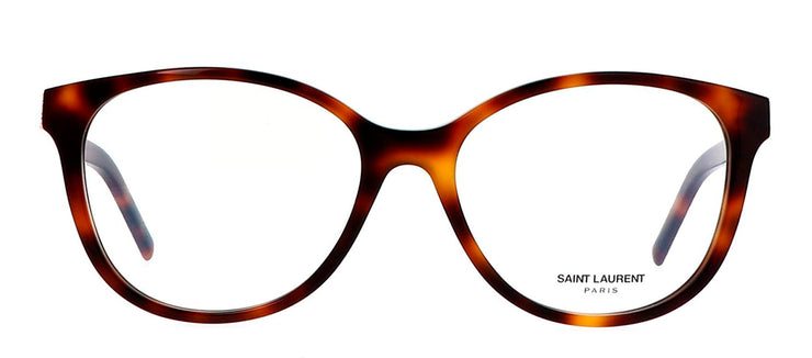 Saint Laurent SL M112O 002 Round Plastic Havana Eyeglasses with Clear Lens