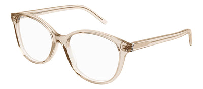 Saint Laurent SL M112O 004 Cat-Eye Plastic Beige Eyeglasses with Clear Lens