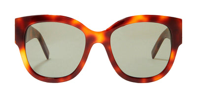 Saint Laurent SL M95/F 3 Square Plastic Havana Sunglasses with Green Lens