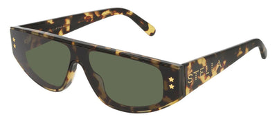 Stella McCartney SMC 0238S 003 Rectangle Plastic Havana Sunglasses with Green Lens