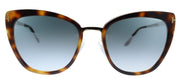 Tom Ford Simona TF 717 53Q Butterfly Plastic Classic Havana Sunglasses with Silver Mirror Lens