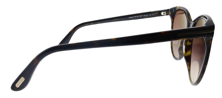 Tom Ford Maxim TF 787 52F Cat-Eye Plastic Shiny Dark Havana Sunglasses with Brown Gradient Lens