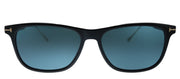 Tom Ford Caleb TF 813 01V Rectangle Plastic Black Sunglasses with Blue Lens