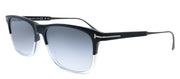 Tom Ford Caleb TF 813 03C Rectangle Plastic Black Sunglasses with Black Mirror Lens