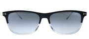Tom Ford Caleb TF 813 03C Rectangle Plastic Black Sunglasses with Black Mirror Lens