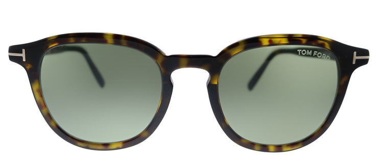 Tom Ford Pax TF 816 52N Round Plastic Havana Sunglasses with Green Lens