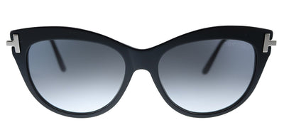 Tom Ford Kira TF 821 01B Cat-Eye Plastic Black Sunglasses with Grey Lens