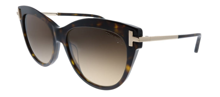 Tom Ford Kira TF 821 52F Cat-Eye Plastic Havana Sunglasses with Brown Gradient Lens
