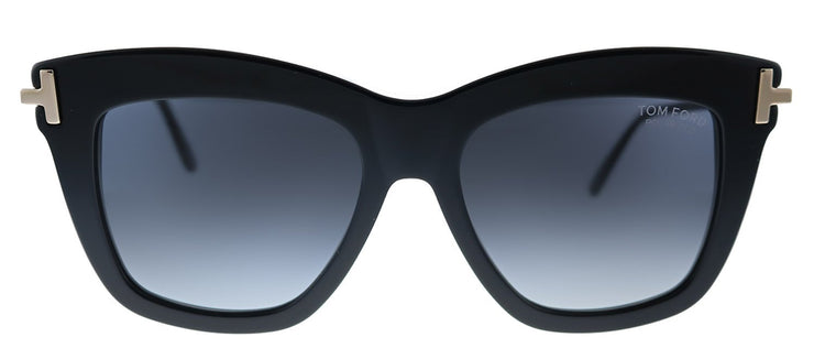 Tom Ford Dasha TF 822 01D Square Plastic Black Sunglasses with Grey Polarized Lens